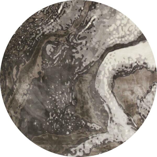 Art Carpet 8 Ft. Titanium Collection Geode Woven Round Area Rug, Gray 841864116380